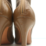Celine Glove Booties Brown Stretch Leather Size 41 High Heel Ankle Boots