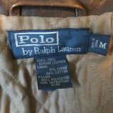 Polo Ralph Lauren Leather Lace Up-Side Moto Jacket Dark Brown Size Medium