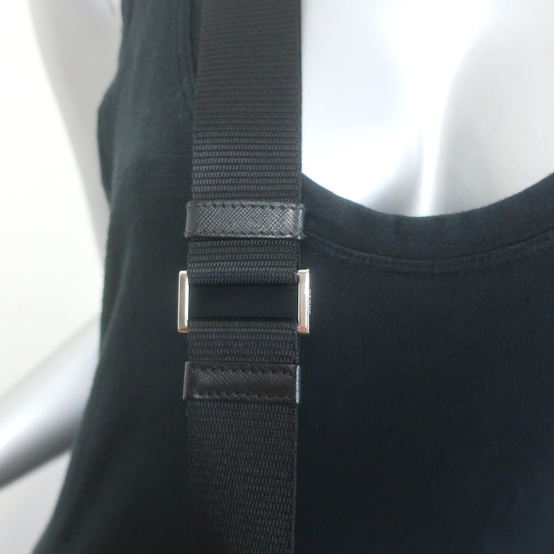 Prada Vela Small Hunting Bag Black Nylon Buckle Flap Crossbody