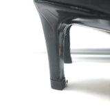 ANINE BING Nina Slingback Pumps Black Croc-Embossed Patent Leather Size 39