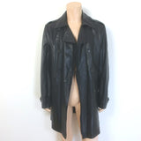 John Varvatos Lambskin Leather Trench Coat Black Size 52 NEW