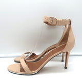 Givenchy Nadia Ankle Strap Sandals Nude Leather Size 41 Open Toe Heels
