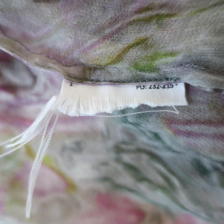 Dries Van Noten Cloudy Floral Print Button-Front Blouse Green/Multi Silk Size 42
