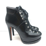Alaia Platform Hiking Boots Black Leather Size 41 Lace-Up Ankle Boots