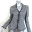 Armani Collezioni Fringed Metallic Tweed Jacket Navy/White Size 6