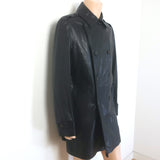 John Varvatos Lambskin Leather Trench Coat Black Size 52 NEW