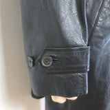 John Varvatos Lambskin Leather Trench Coat Black Size 52 NEW