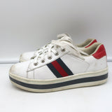 Gucci Kids Ace Platform Sneakers White Leather Size 33