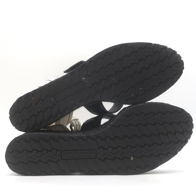 Bottega Veneta Intrecciato Platform Espadrille Wedge Sandals Black/White Size 41/ US 10.5