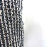 Armani Collezioni Fringed Metallic Tweed Jacket Navy/White Size 6