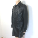 John Varvatos Lambskin Leather Trench Coat Black Size 52 NEW
