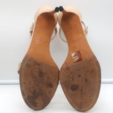 Givenchy Nadia Ankle Strap Sandals Nude Leather Size 41 Open Toe Heels
