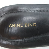 ANINE BING Nina Slingback Pumps Black Croc-Embossed Patent Leather Size 39