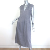 Boboutic Sleeveless V-Neck Midi Dress Blue-Gray Woven Cashmere-Blend Size Small