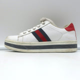 Gucci Kids Ace Platform Sneakers White Leather Size 33