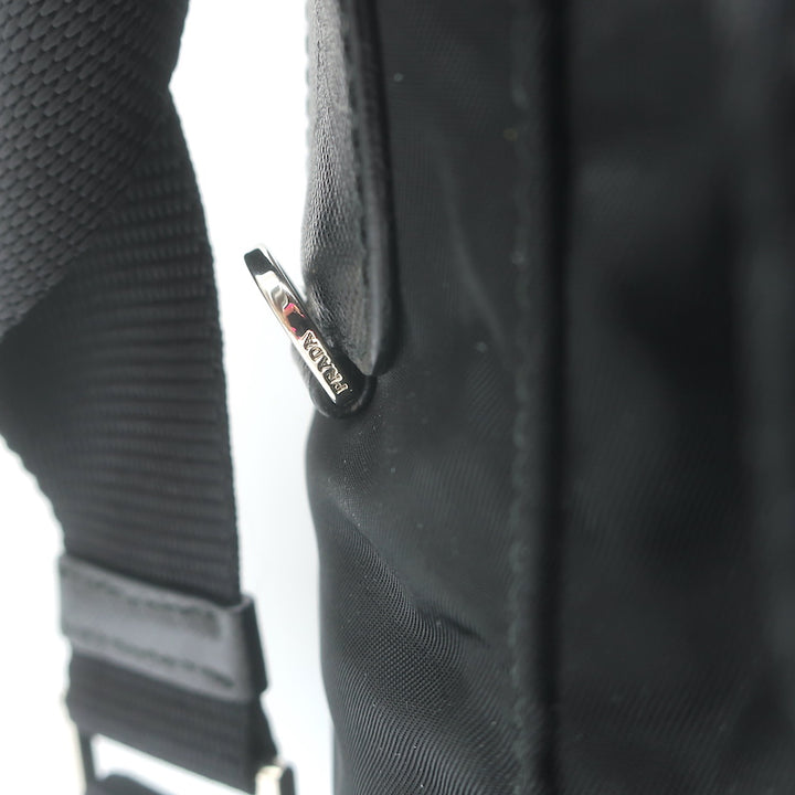 Prada Vela Small Hunting Bag Black Nylon Buckle Flap Crossbody