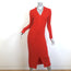 Enza Costa Long Sleeve Cardigan Midi Dress Red Silk-Blend Rib Knit Size Small