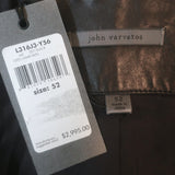 John Varvatos Lambskin Leather Trench Coat Black Size 52 NEW