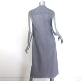 Boboutic Sleeveless V-Neck Midi Dress Blue-Gray Woven Cashmere-Blend Size Small