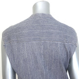 Boboutic Sleeveless V-Neck Midi Dress Blue-Gray Woven Cashmere-Blend Size Small