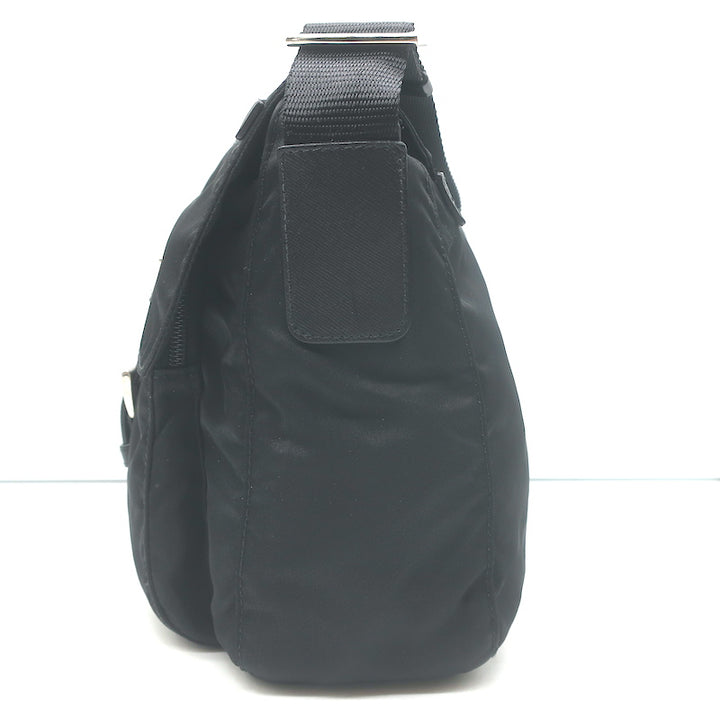 Prada Vela Small Hunting Bag Black Nylon Buckle Flap Crossbody