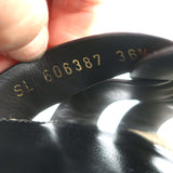 Saint Laurent Nu Pieds Tribute Slide Sandals Brown Leather & Canvas Size 36.5