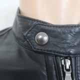 Vince Leather Zip-Up Biker Jacket Black Size Medium