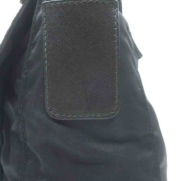 Prada Vela Small Hunting Bag Black Nylon Buckle Flap Crossbody