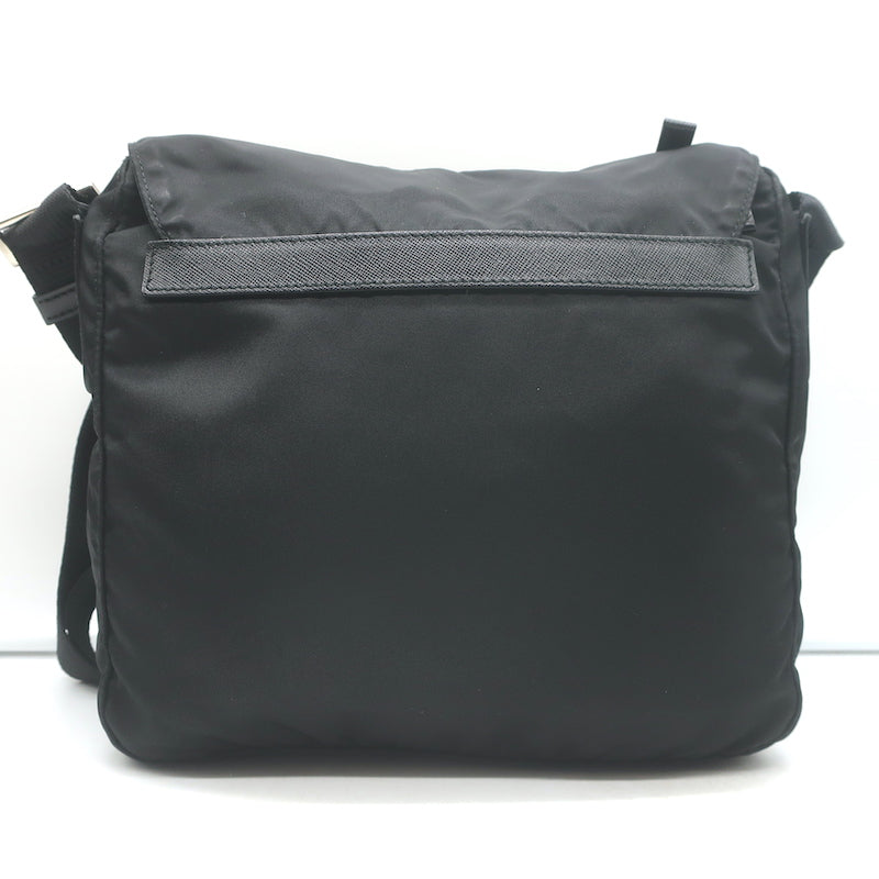 Prada Vela Small Hunting Bag Black Nylon Buckle Flap Crossbody