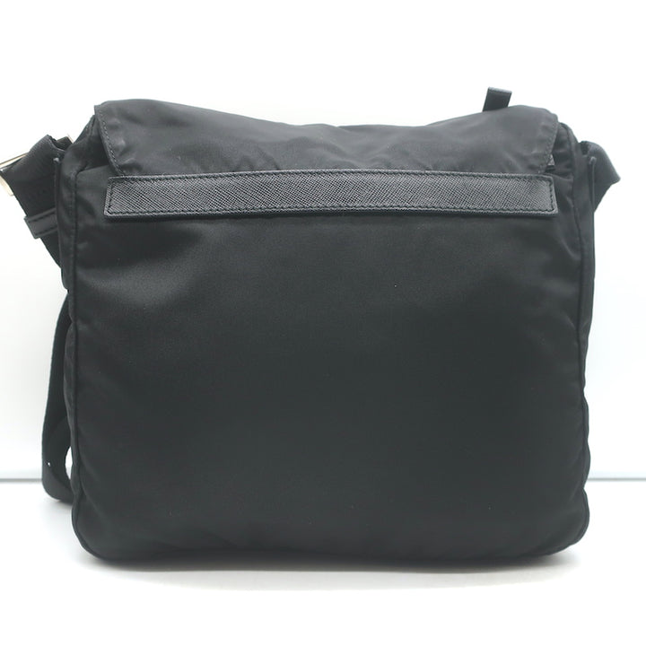 Prada Vela Small Hunting Bag Black Nylon Buckle Flap Crossbody