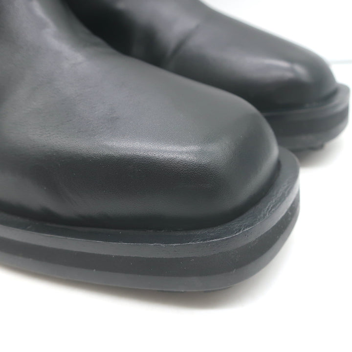 Jimmy Choo Brooklyn Moto Boots Black Leather Size 38.5