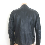 Vince Leather Zip-Up Biker Jacket Black Size Medium