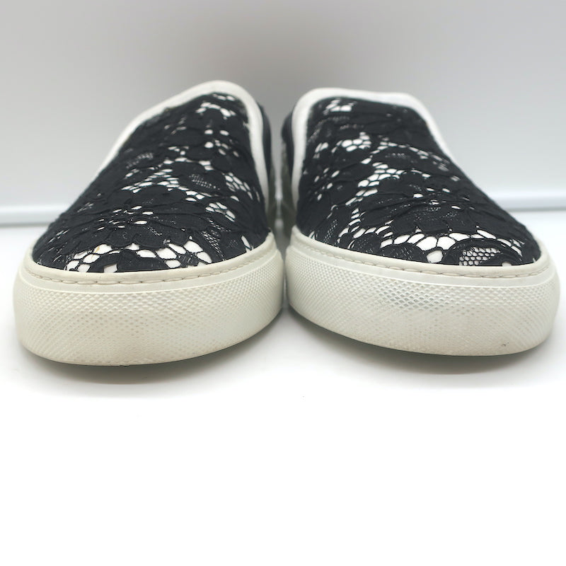 Givenchy Two-Tone Lace Slip-On Skate Sneakers Black &amp; White Size 41