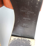 Saint Laurent Nu Pieds Tribute Slide Sandals Brown Leather & Canvas Size 36.5