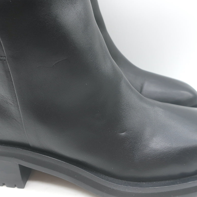 Jimmy Choo Brooklyn Moto Boots Black Leather Size 38.5