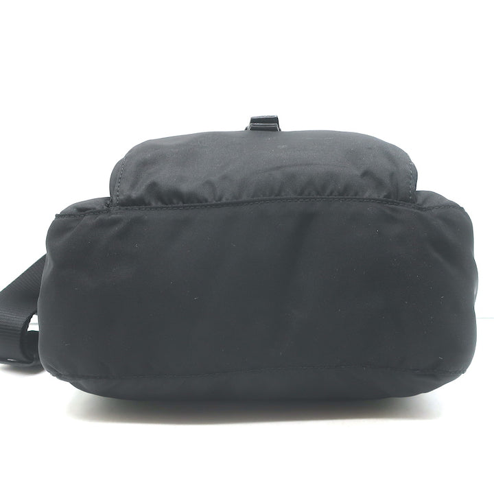 Prada Vela Small Hunting Bag Black Nylon Buckle Flap Crossbody