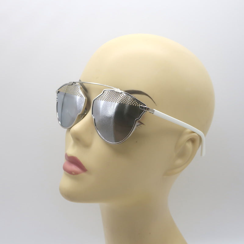 Christian Dior DiorSoRealS Studded Mirrored Brow Bar Sunglasses White 85LDC 59mm