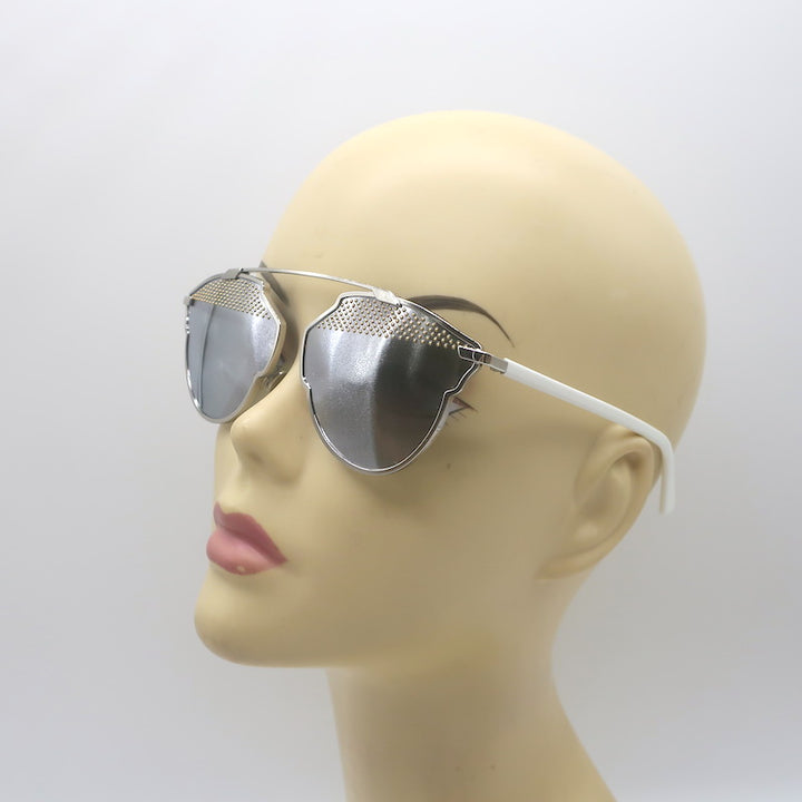 Christian Dior DiorSoRealS Studded Mirrored Brow Bar Sunglasses White 85LDC 59mm