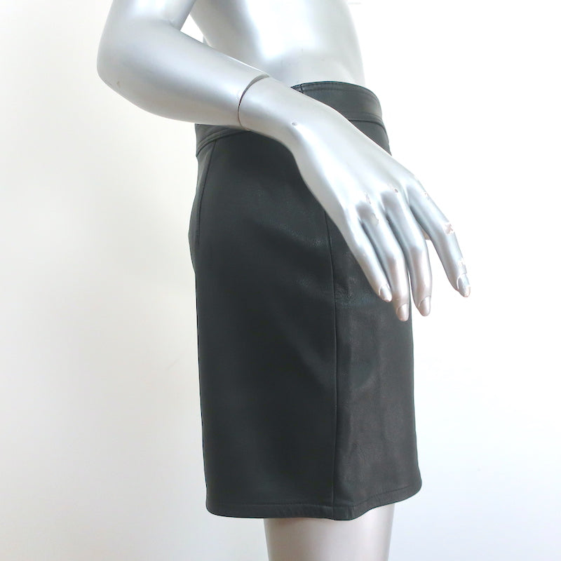 Rag &amp; Bone/JEAN Racer Mini Skirt Black Leather Size 27 NEW