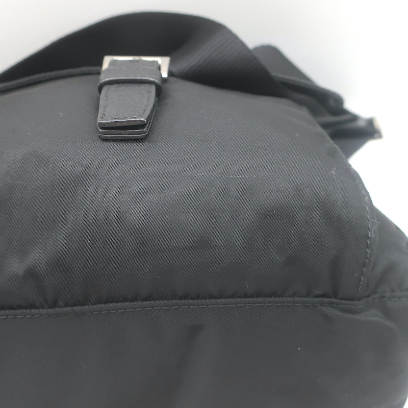 Prada Vela Small Hunting Bag Black Nylon Buckle Flap Crossbody