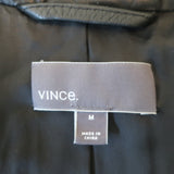 Vince Leather Zip-Up Biker Jacket Black Size Medium