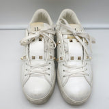 Valentino Rockstud Untitled Open Sneakers White Leather Size 39
