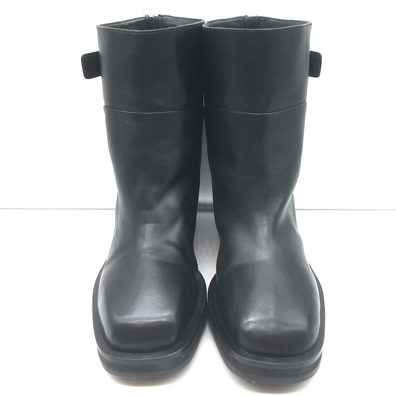 Jimmy Choo Brooklyn Moto Boots Black Leather Size 38.5