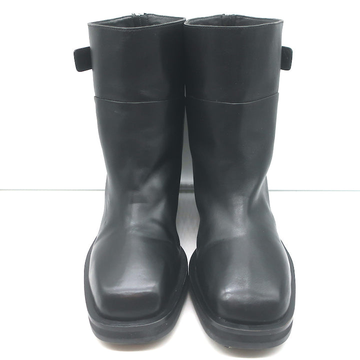 Jimmy Choo Brooklyn Moto Boots Black Leather Size 38.5