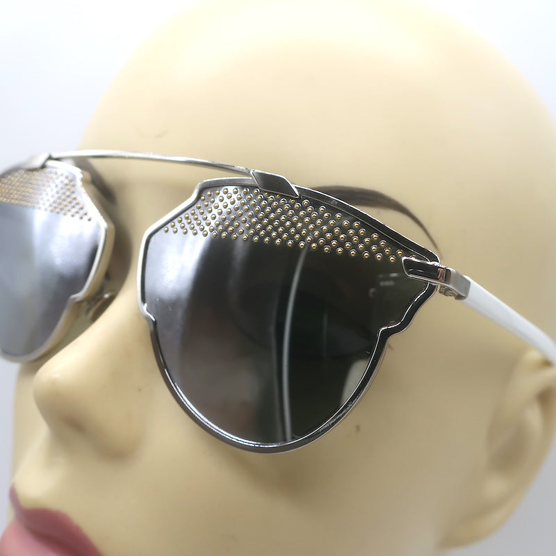 Christian Dior DiorSoRealS Studded Mirrored Brow Bar Sunglasses White 85LDC 59mm