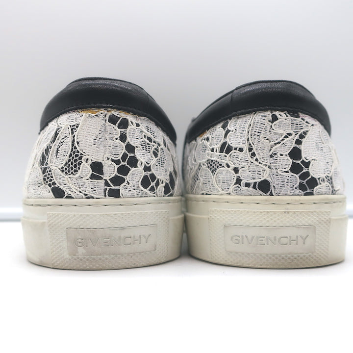 Givenchy Two-Tone Lace Slip-On Skate Sneakers Black &amp; White Size 41