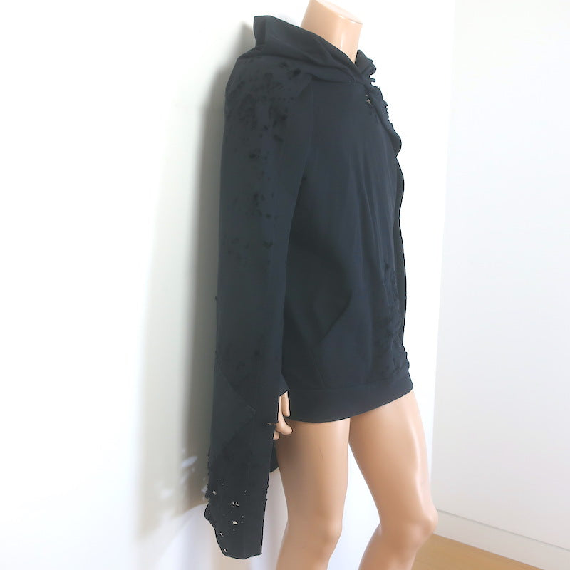 Greg Lauren Hero Hoodie Sweatshirt with Cape Black Size 2
