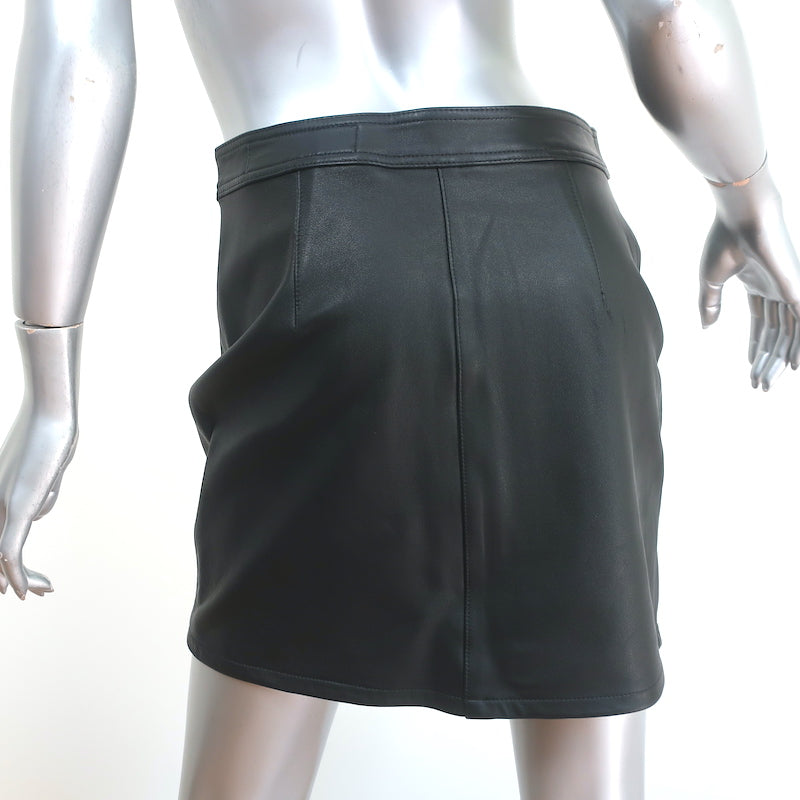 Rag &amp; Bone/JEAN Racer Mini Skirt Black Leather Size 27 NEW