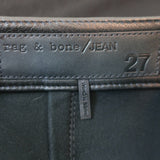 Rag & Bone/JEAN Racer Mini Skirt Black Leather Size 27 NEW