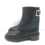 Jimmy Choo Brooklyn Moto Boots Black Leather Size 38.5